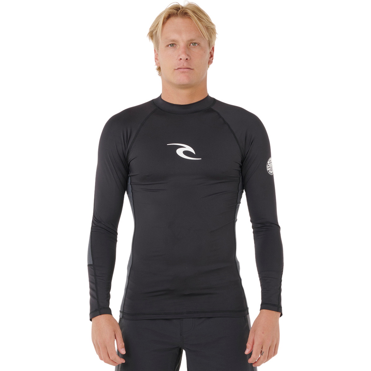 2026 Rip Curl Da Uomo Waves Perf Canotta In Lycra A Maniche Lunghe 16FMRV - Black